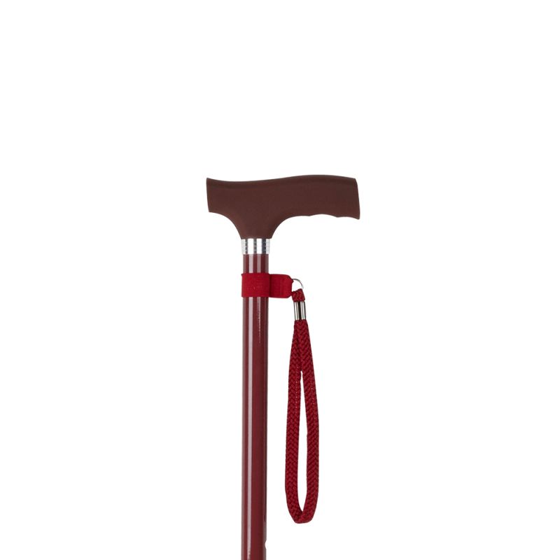 Click here to shop now Burgundy Height-Adjustable Walking Stick with Silicone Handle