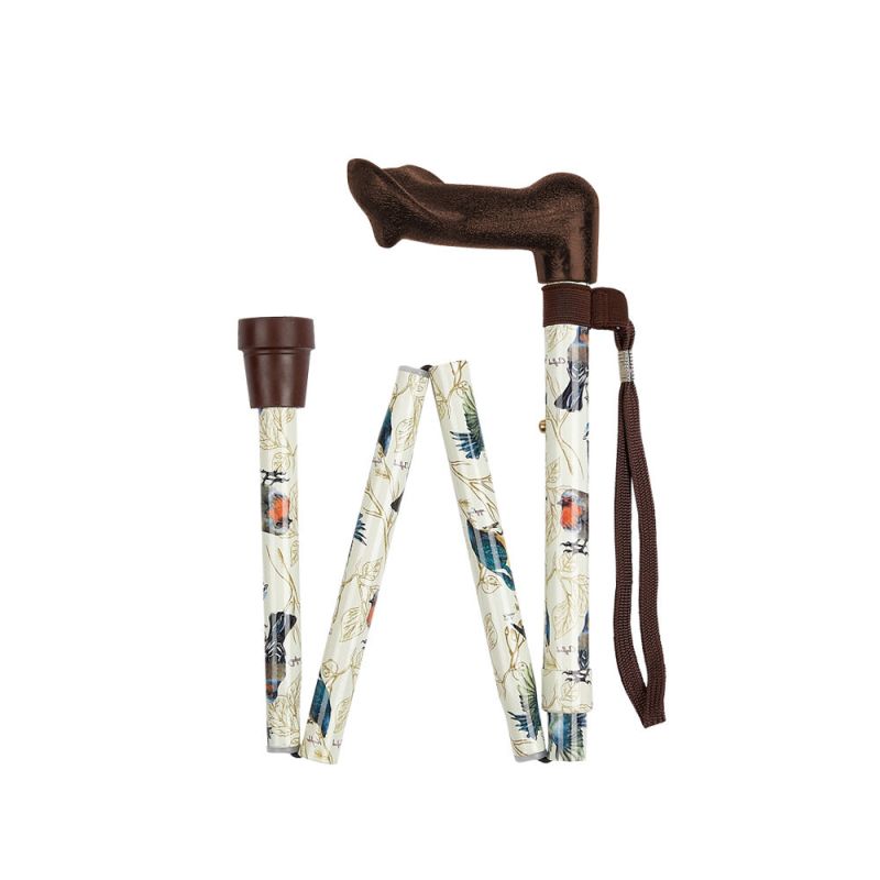 Stick Hiking Pole	Adjustable Folding Derby Handle Floral Walking Stick	Garden Birds Anatomical Height-Adjustable Foldable Cane