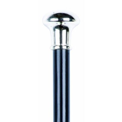 Silver-Plated Knob Handle Black Beech Cane