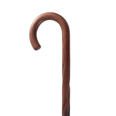 Dark Swirl Acacia Crook Handle Walking Stick