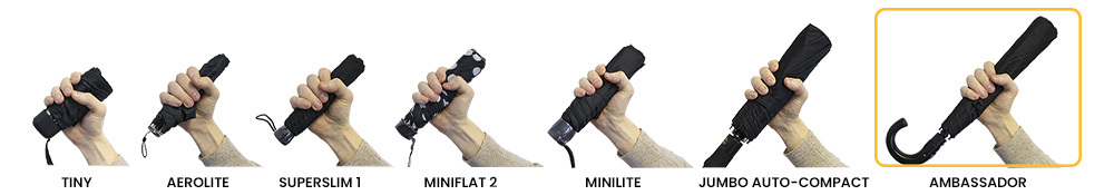 Fulton Compact Umbrella Size Comparison
