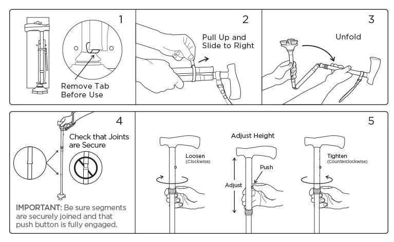 How to set your HurryCane Stick up