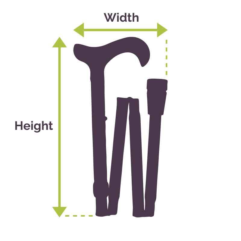 FOLDED WALKING CANE MEASUREMENT GUIDE