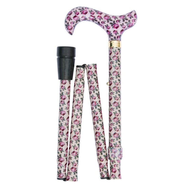 National Gallery Nattier's Rose Derby Adjustable Folding Walking Stick