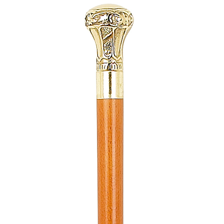 Brass Crown Handle Boxwood Collectors' Walking Stick