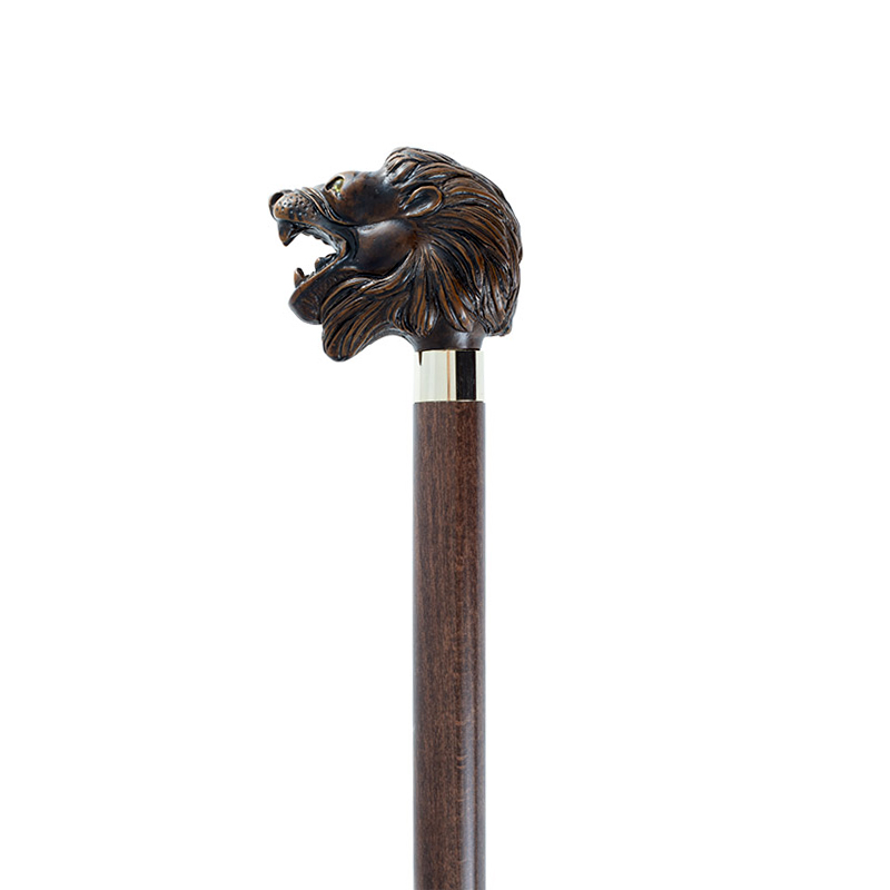 Brown Roaring Lion Walking Cane