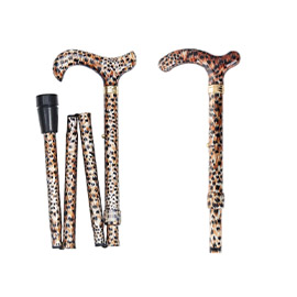 Cheetah Print Folding Walking Sticks