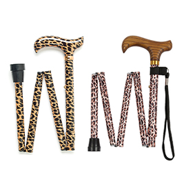 Leopard Print Folding Walking Sticks