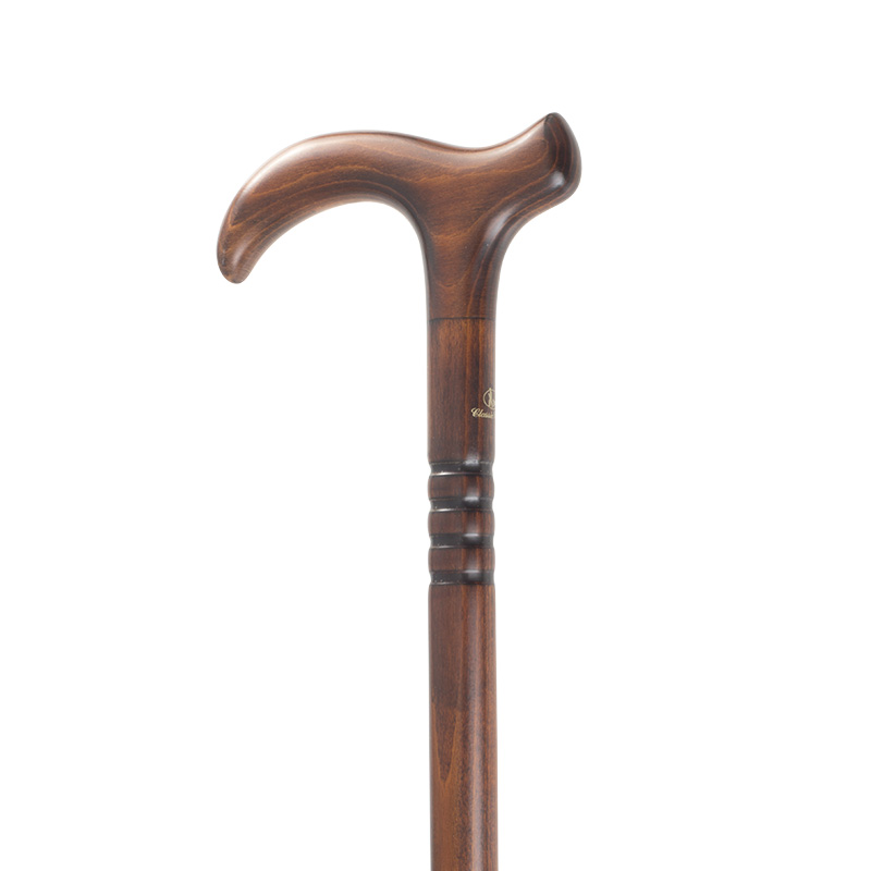 Smart Beech Derby Cane with Carved Rings