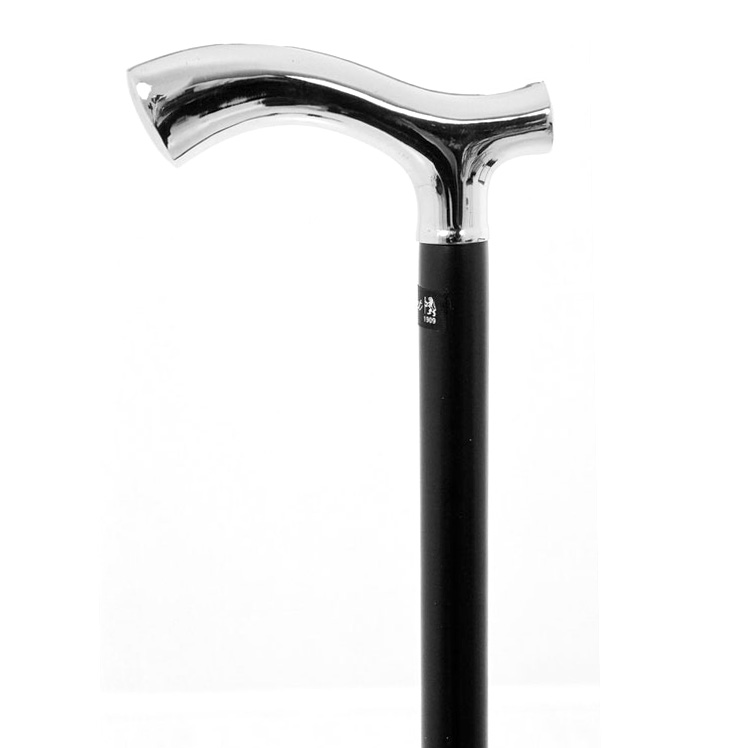 Chrome-Plated Black Derby Cane