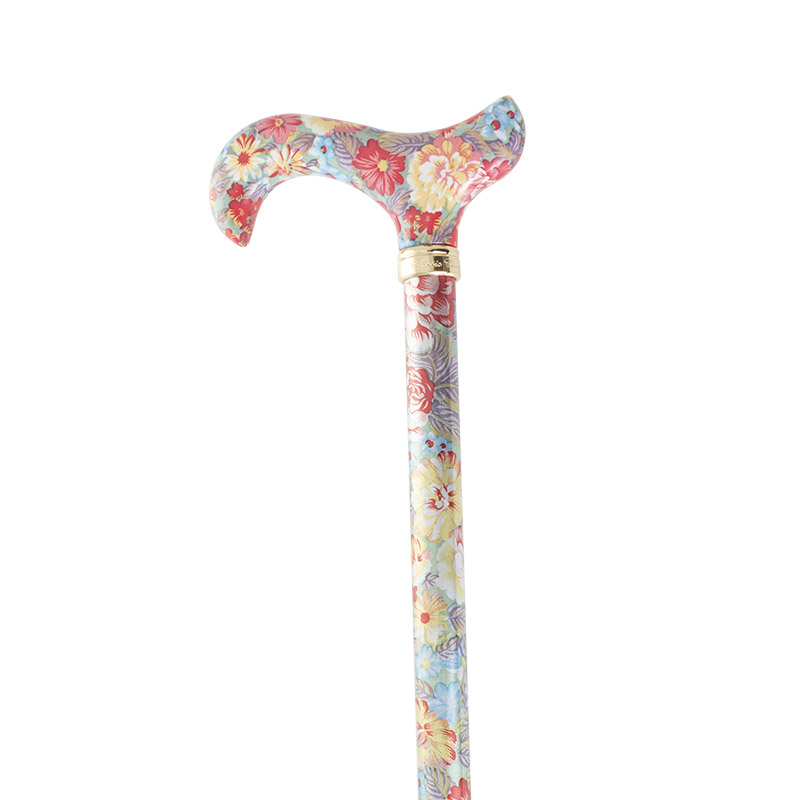 Derby Tea Party Extending Peach Floral Patterned Cane