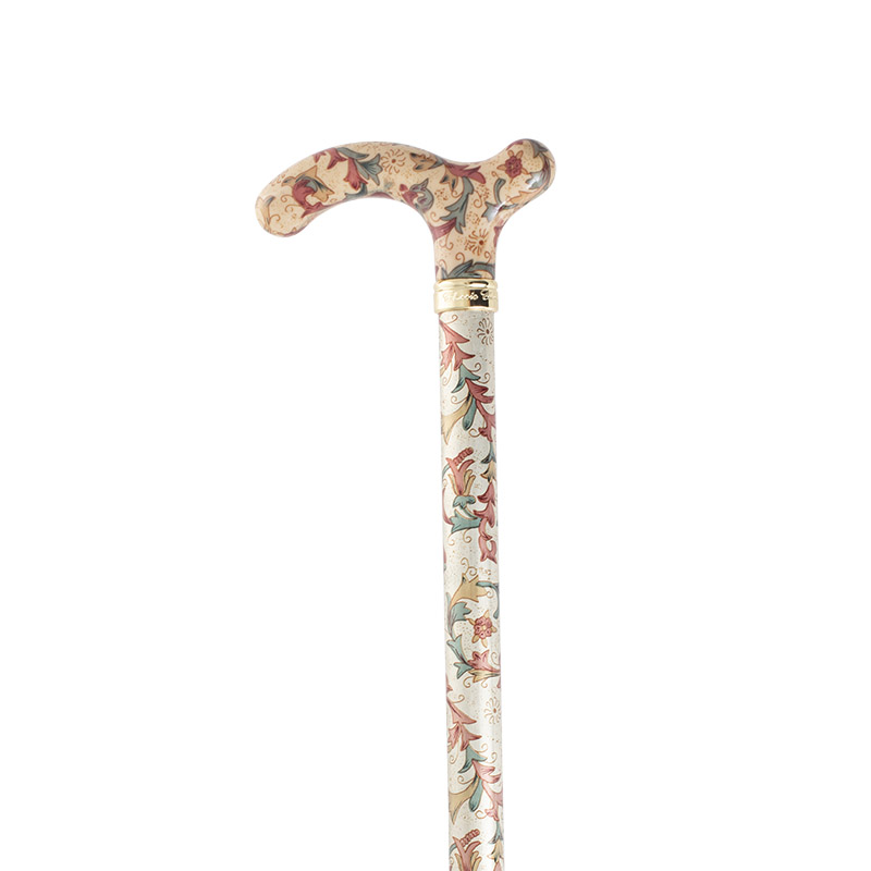 Slimline Extending Cream Floral Chelsea Walking Stick