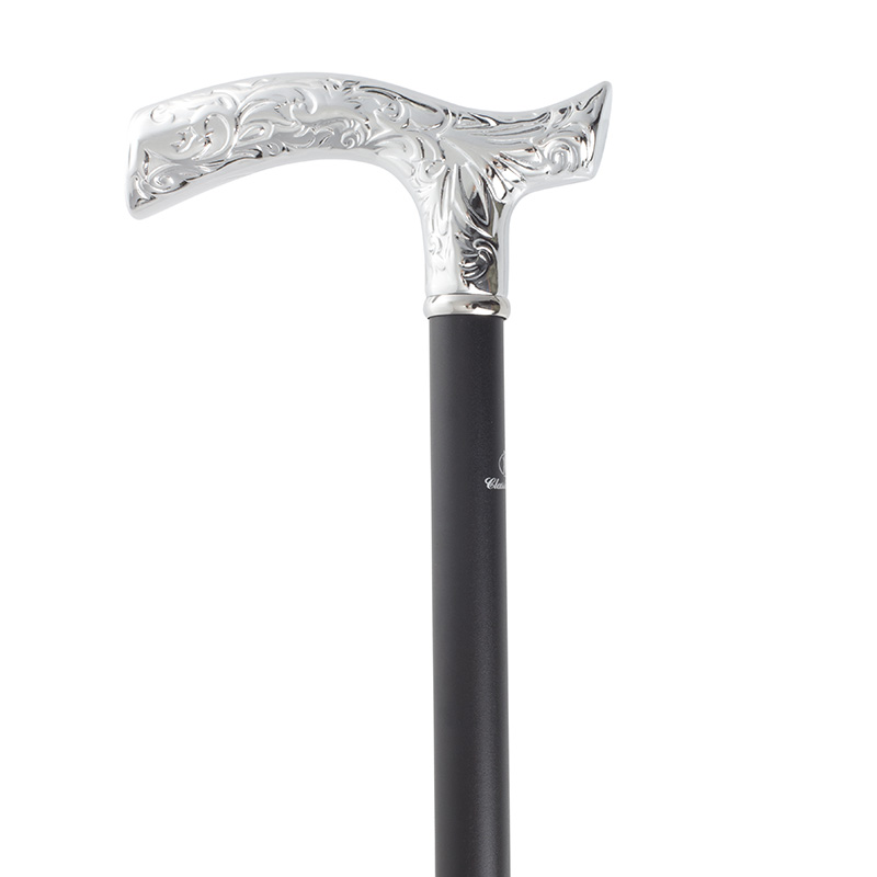 Chrome Cane with Patterned Handle