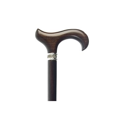 Ebony Derby Cane with Pewter Collar