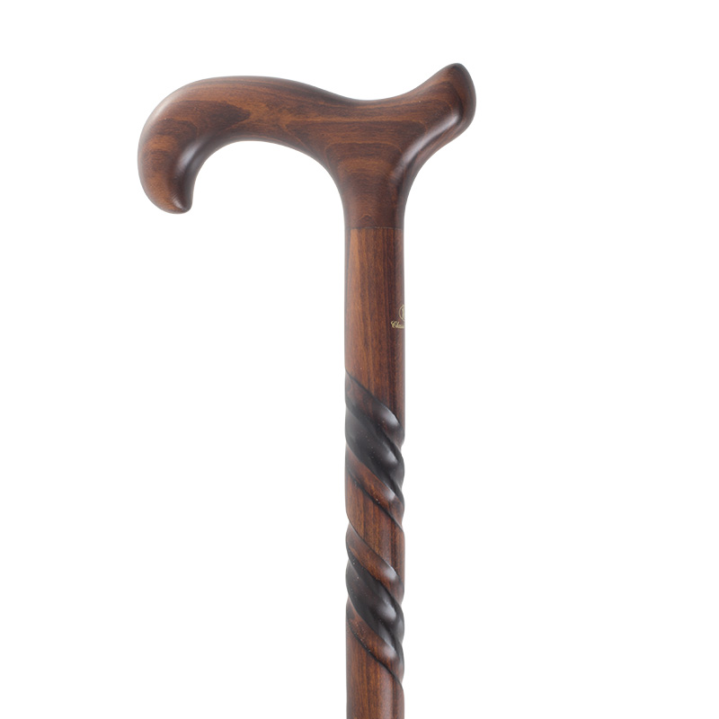 Gents' Beech Derby Cane with Spiral
