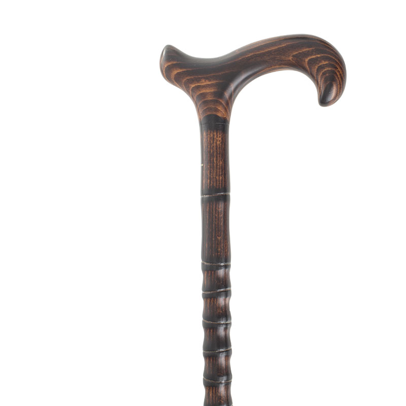 Gents' Dark Scorched Beech Derby Walking Cane