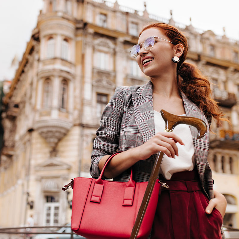 Walking Sticks to Complement Red Handbags