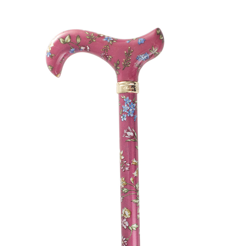 Derby Tea Party Extending Pink Floral Cane