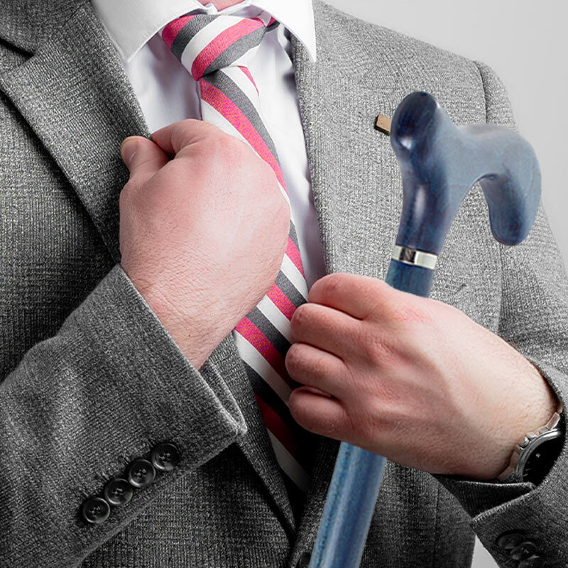 How to Accessorise a Grey Suit With a Walking Stick