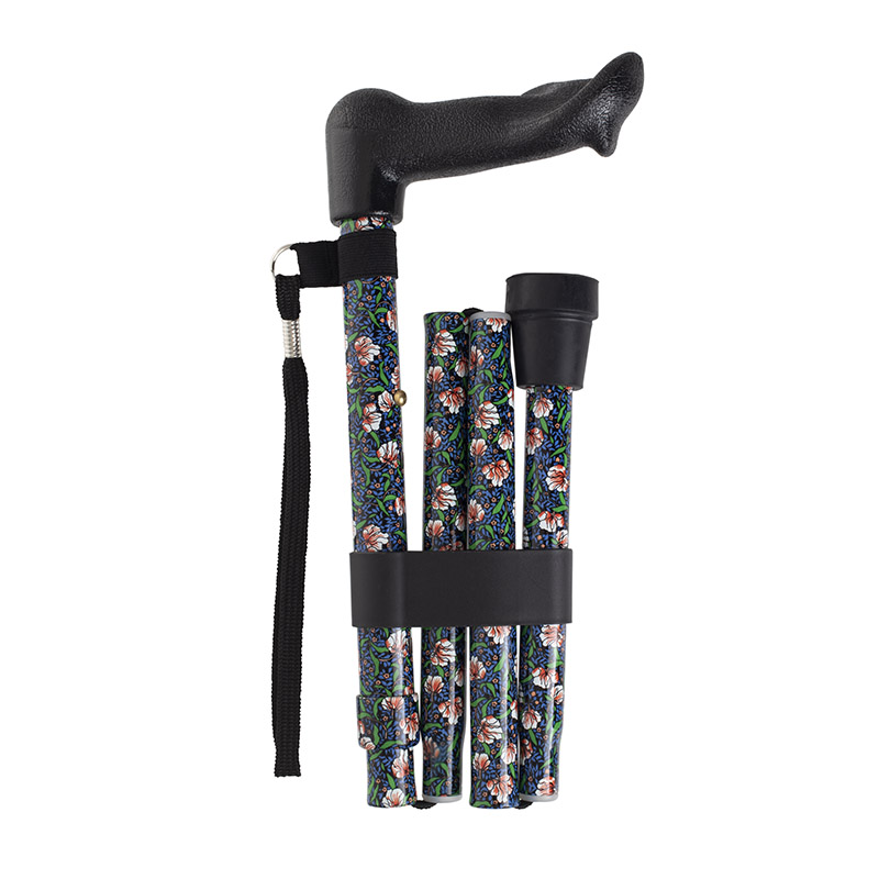 Height-adjustable folding morris anatomical walking stick