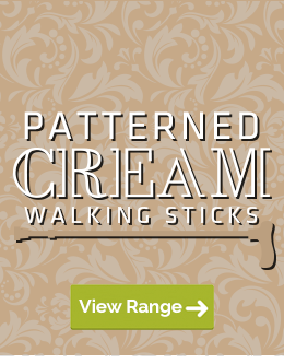 Walking Sticks with a Patterned Cream Colouring