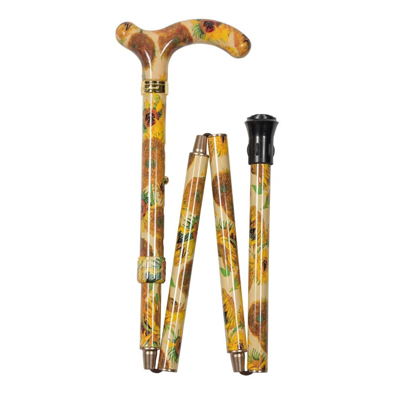 National Gallery Sunflowers Petite Derby Adjustable Folding Walking Stick