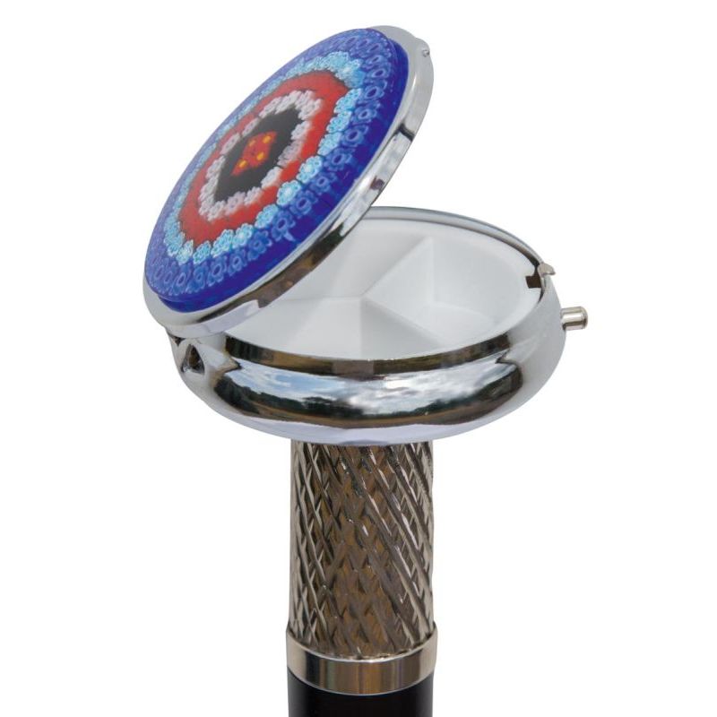 Pill Box Cane with Millefiori Murano Glass Lid