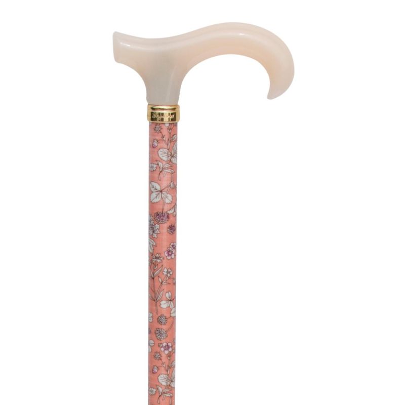 Pink and White Floral Extending Petite Walking Cane