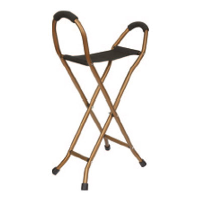 Quattro Bronze Folding Seat Walking Stick Chair for Outdoor Events
