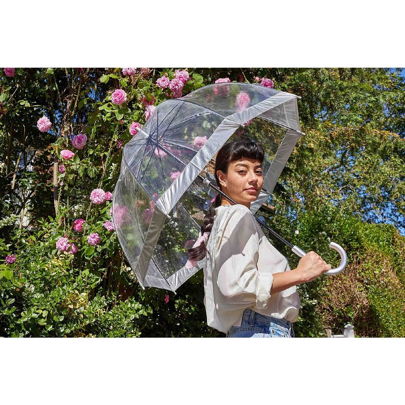 Fulton Birdcage Silver-Trim Bridesmaid Umbrellas (Pack of 5)