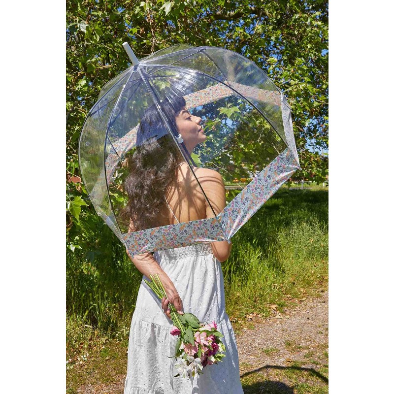 Fulton Birdcage Wedding Floral Border Bridesmaid Umbrellas (Pack of 5)