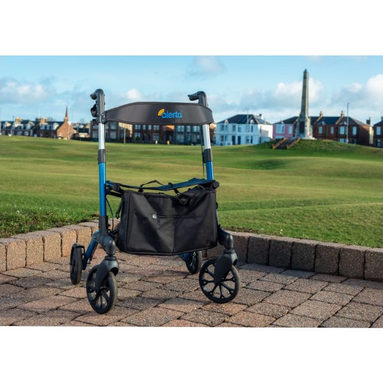 Alerta Four-Wheel Aluminium Rollator with Seat and Bag