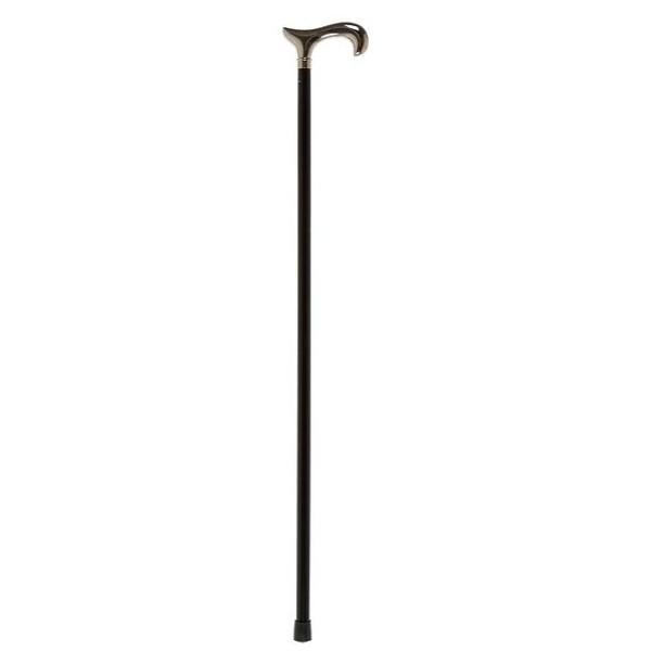Black Beech Cane with Nickel Derby Handle