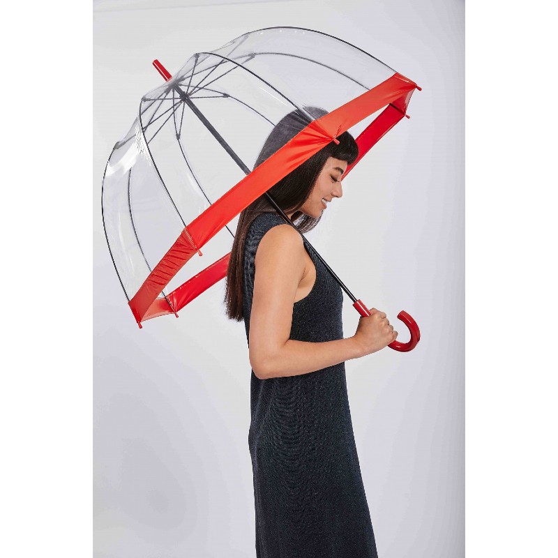 Fulton Birdcage Red-Trim Bridesmaid Umbrellas (Pack of 5)