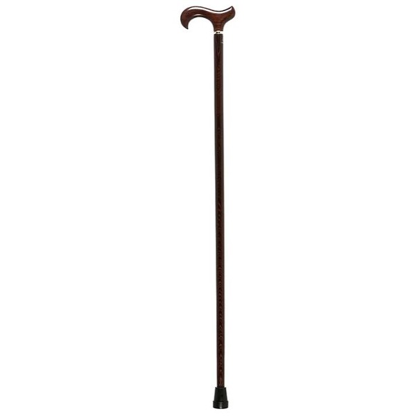 Wenge Wood Cane with Derby Handle and Chrome Collar