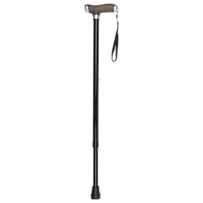 Black Adjustable Walking Stick with Extra Comfy Gel Grip