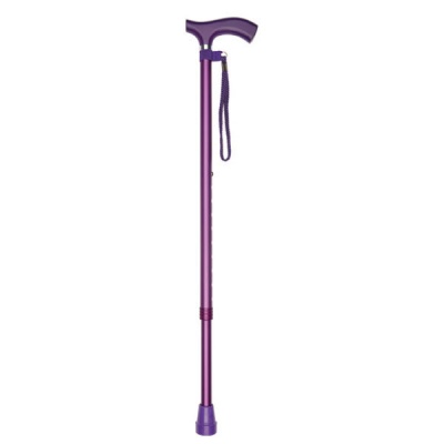 Metallic Purple Adjustable Lightweight Walking Stick with Matching Ferrule