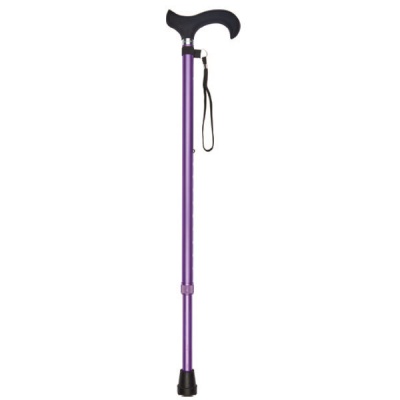 Metallic Purple Adjustable Walking Stick with Silicone Derby Handle