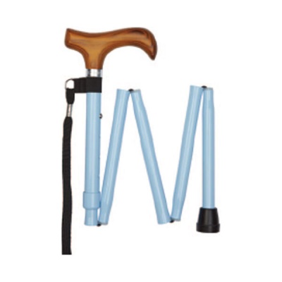 Ziggy Adjustable Mini Folding Walking Stick in Pastel Blue