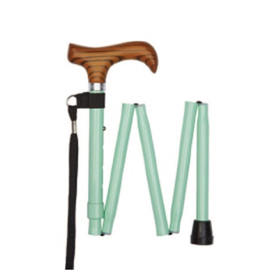 Ziggy Adjustable Mini Folding Walking Stick in Pastel Green