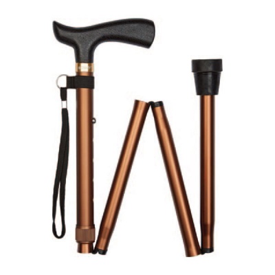Ziggy Folding Height-Adjustable Bronze Walking Stick