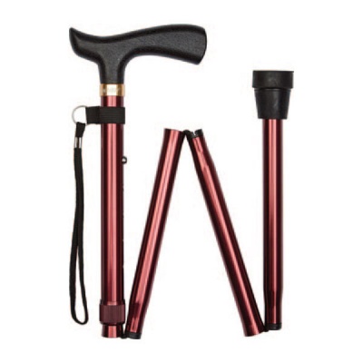 Ziggy Folding Height-Adjustable Matt Burgundy Walking Stick