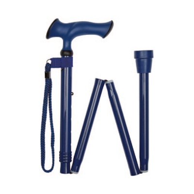 Ziggy Blue Ergonomic Gel Handle Folding Walking Stick