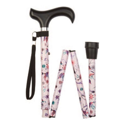 Ziggy Pink Floral Folding Adjustable Walking Stick