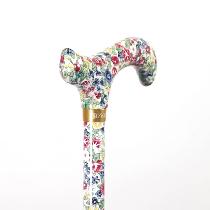 Floral Patterned Derby Walking Stick WalkingSticks.co.uk