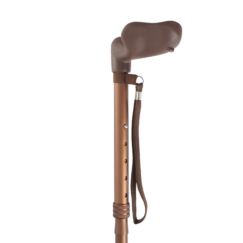 Adjustable Folding Matte Bronze Anatomical Walking Stick