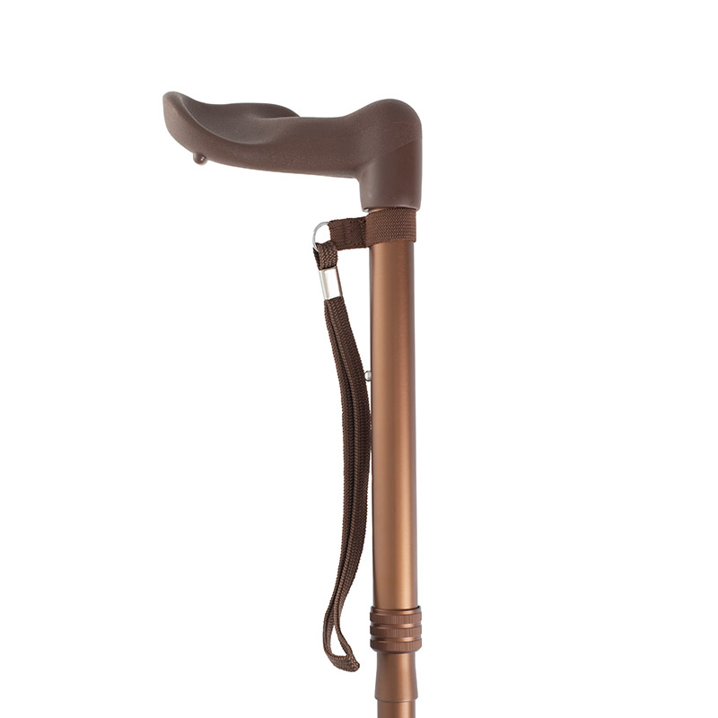 Adjustable Folding Matte Bronze Anatomical Walking Stick