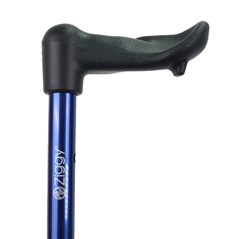 Admiral Blue Adjustable Walking Stick with Anatomical Handle (Right Hand)