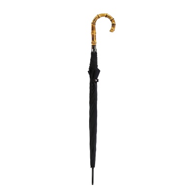 Black Canopy Gents' Umbrella with Bamboo Handle
