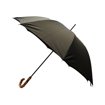 Black Canopy Gents' Umbrella with Bamboo Handle